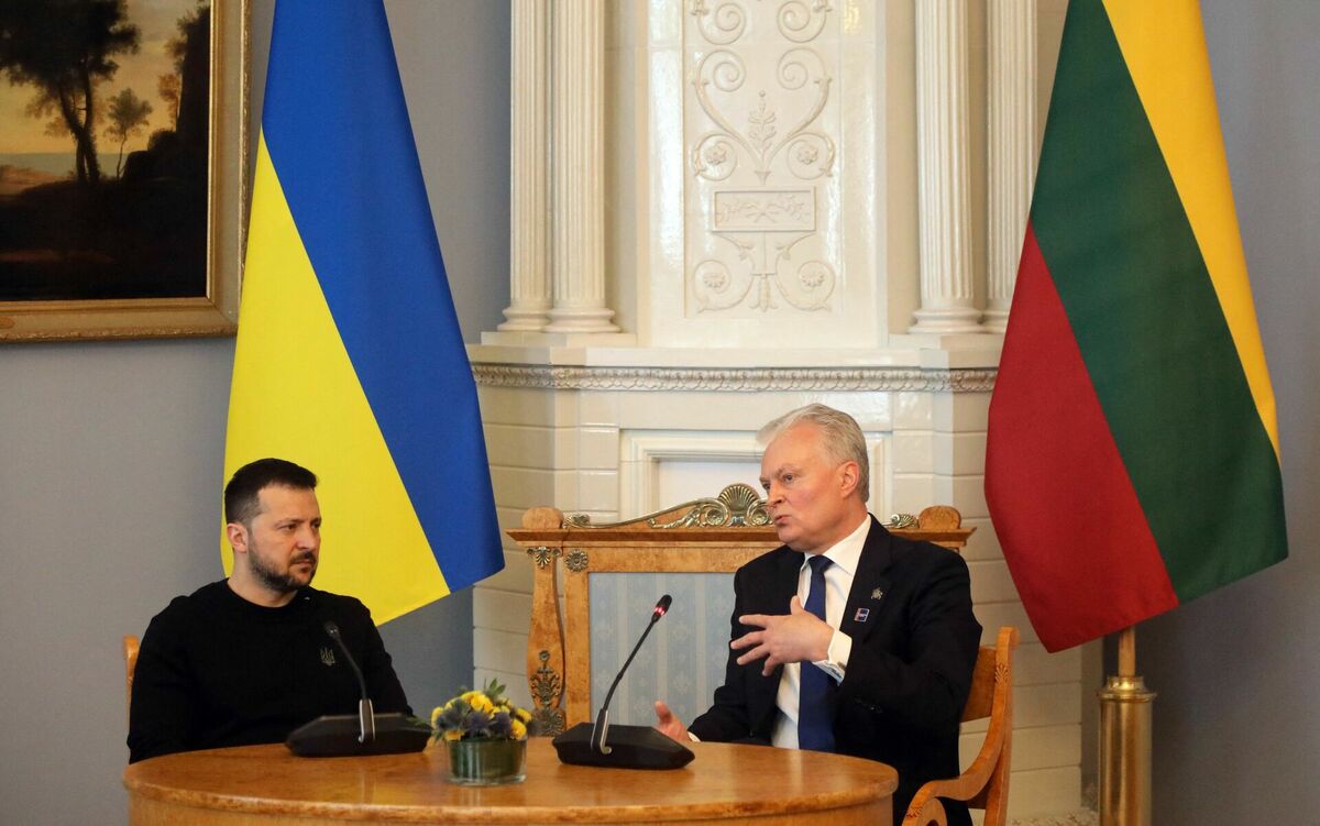Ukrainas un Lietuvas prezidenti. Foto: PETRAS MALUKAS / AFP / Scanpix