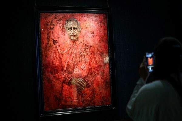 Karaļa Čārlza III portrets. Foto: HENRY NICHOLLS / AFP