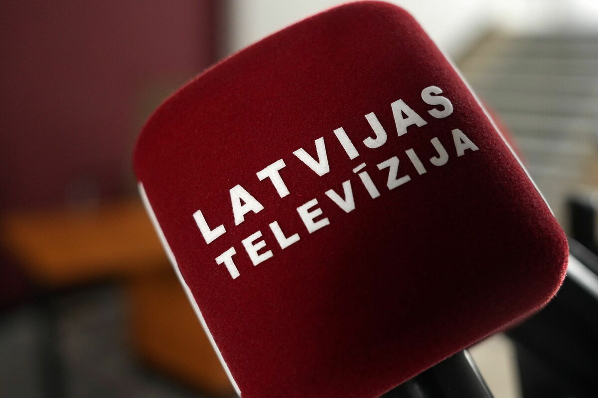 Latvijas Televīzijas mikrofons. Foto: Lita Millere/LETA