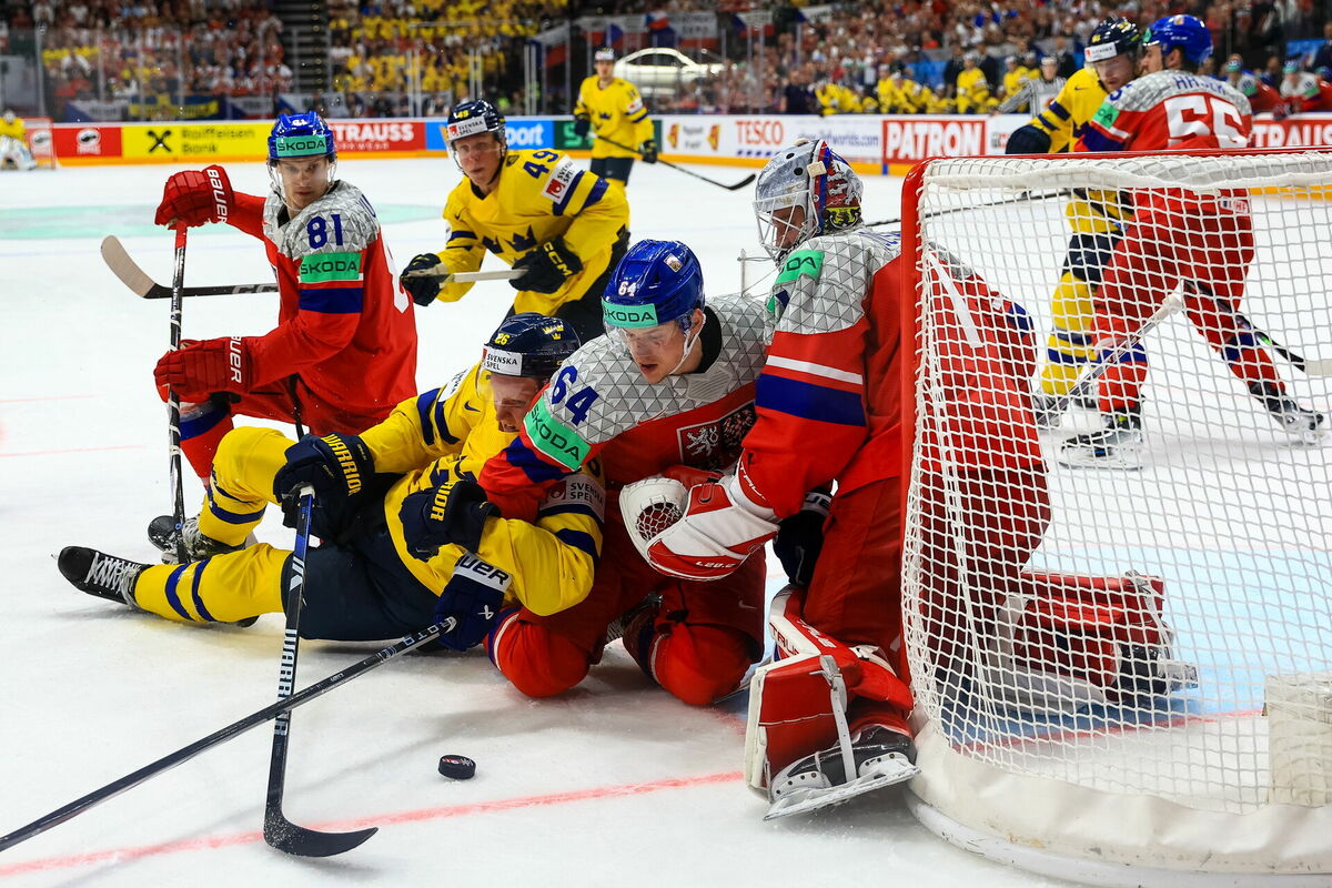 Čehijas– Zviedrijas hokeja spēle. Foto: scanpix/EPA