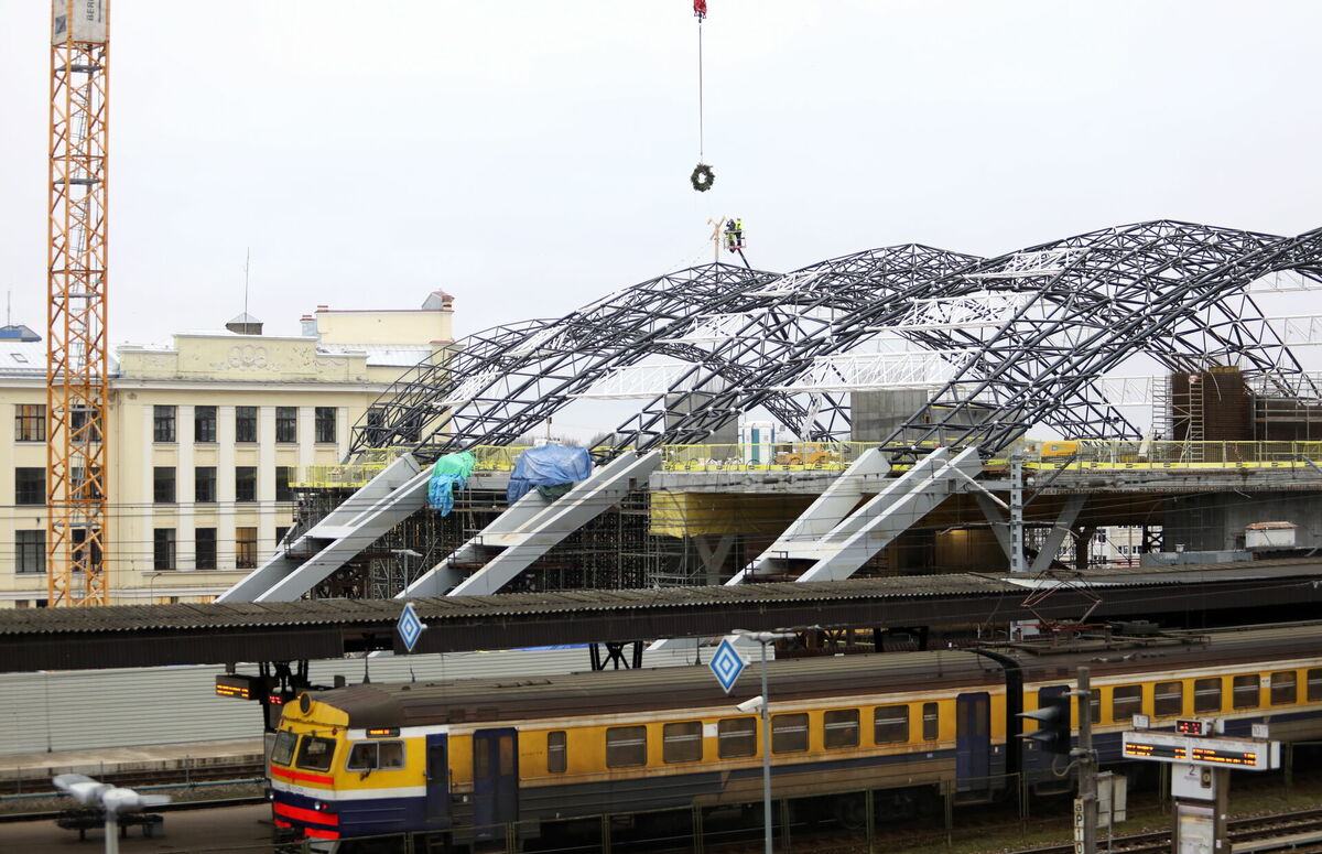 "Rail Baltica" Rīgas Centrālās dzelzceļa stacijas spāru svētki. Foto: Lita Millere/LETA