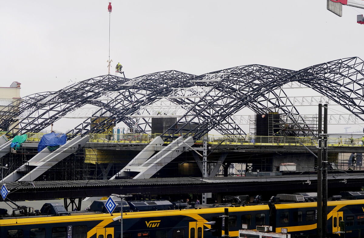 "Rail Baltica" Rīgas Centrālā mezgla būvniecības darbi. Foto: Paula Čurkste/LETA