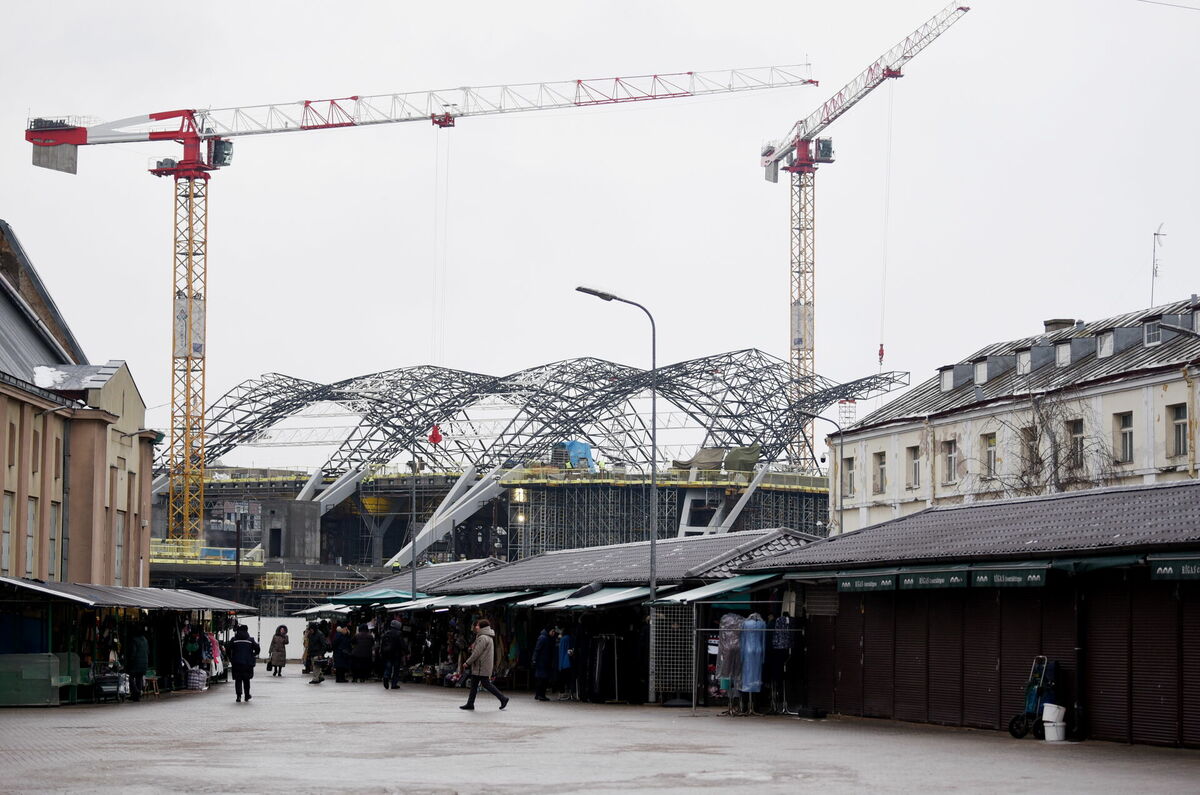 "Rail Baltica" Rīgas Centrālā mezgla būvniecības darbi. Foto: Zane Bitere/LETA