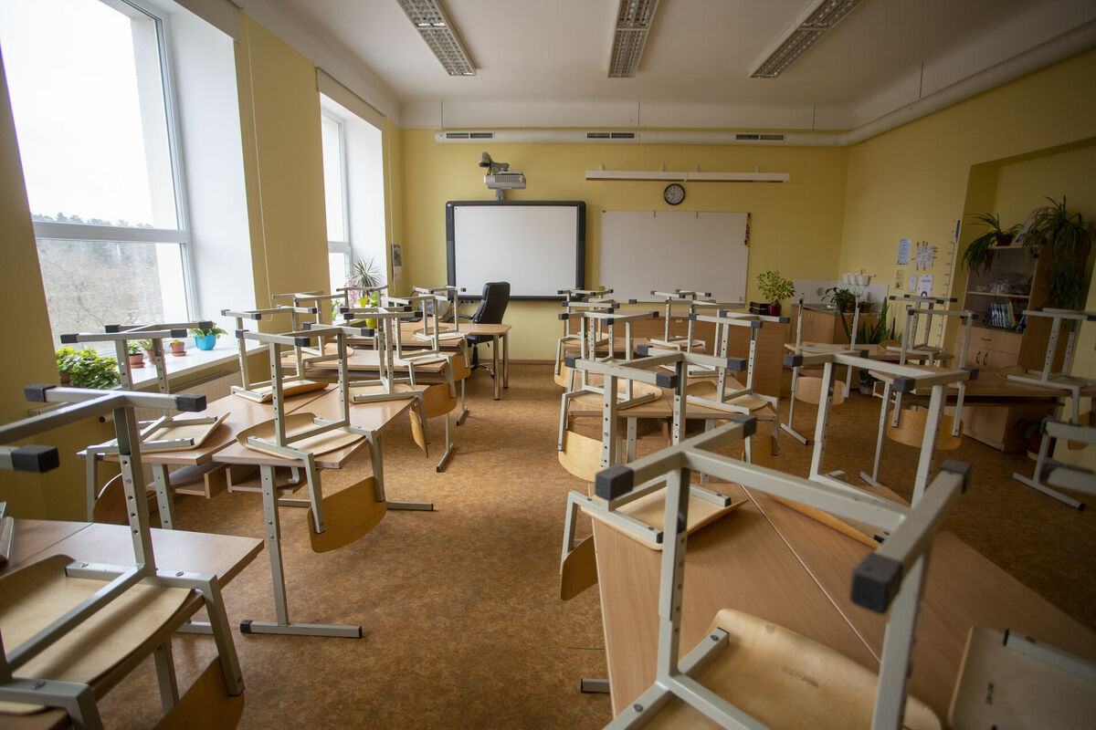 Tukša mācību klase. Foto: Edijs Pālens/LETA