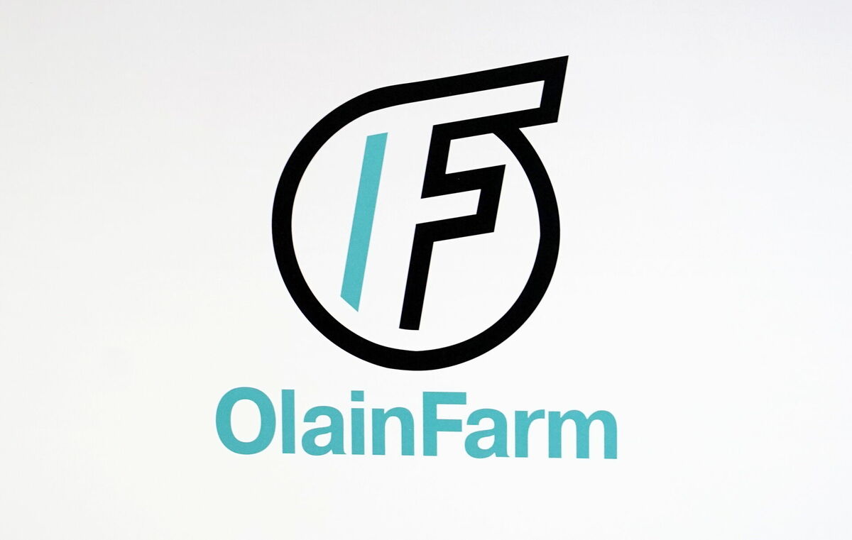 AS "Olainfarm" logo. Foto: Evija Trifanova/LETA