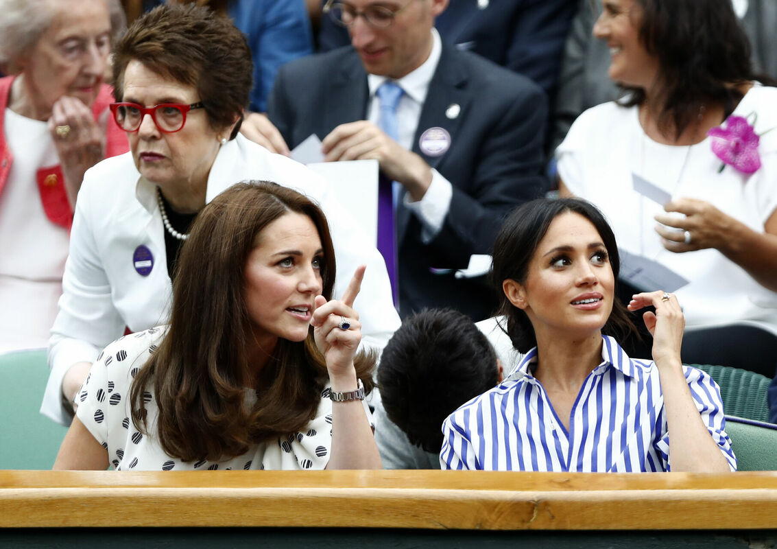 Keita Midltone un Megana Mārkla. Foto: Nic Bothma, Pool via AP