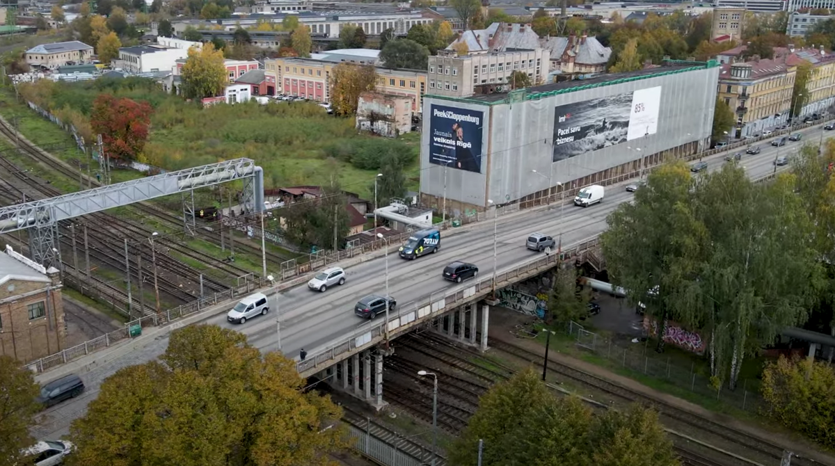 Gaisa tilts. Foto: Ekrānšāviņš no  "Latvijas dzelzceļš" video
