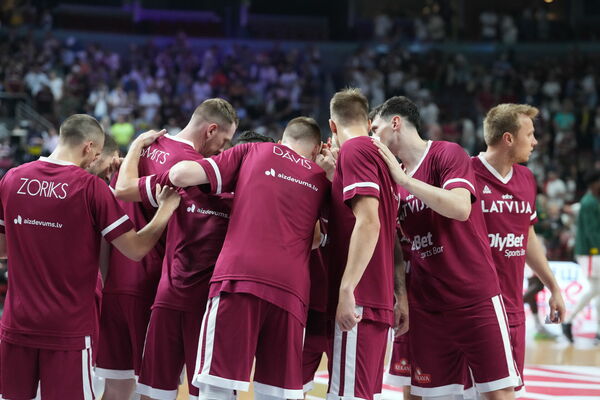 Latvijas basketbola izlase. Foto: Edijs Pālens/LETA