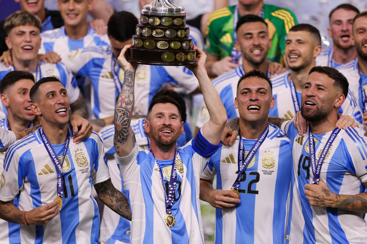 Argentīnas izlases futbolisti. Foto: Nathan Ray Seebeck-USA TODAY Sports/Scanpix