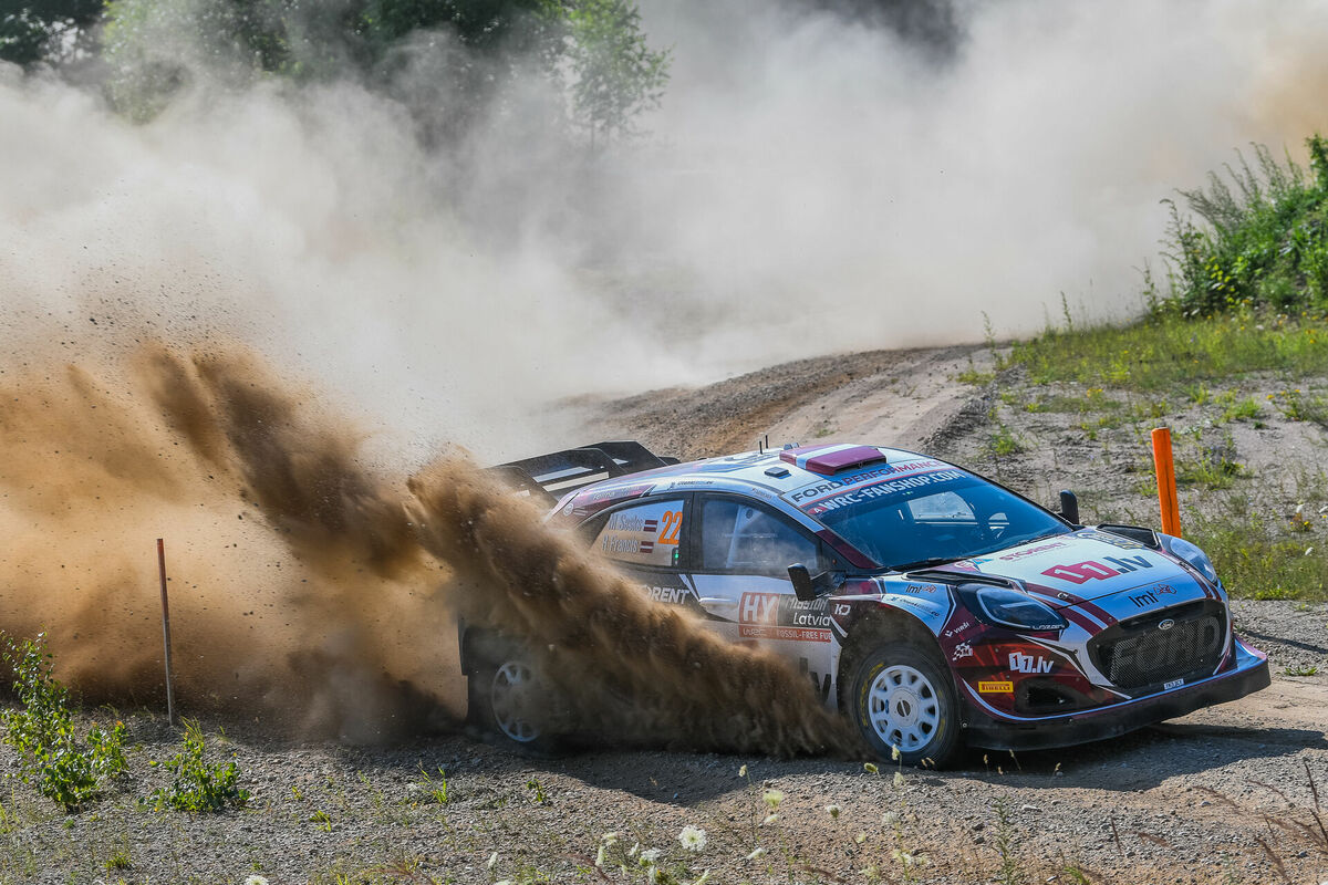 FIA pasaules rallija čempionāta "Tet Rally Latvia" ātrumposms Foto: LETA