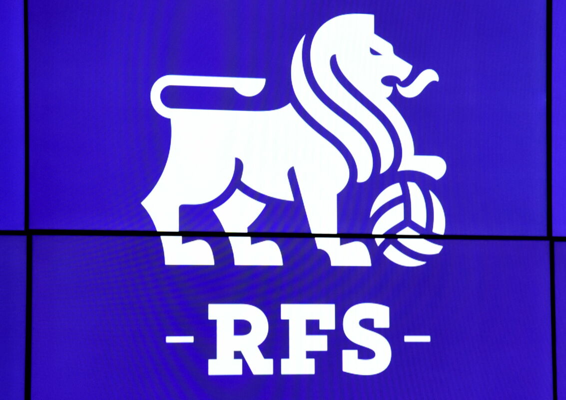 Rīgas futbola kluba "RFS" logo. Foto: Zane Bitere/LETA