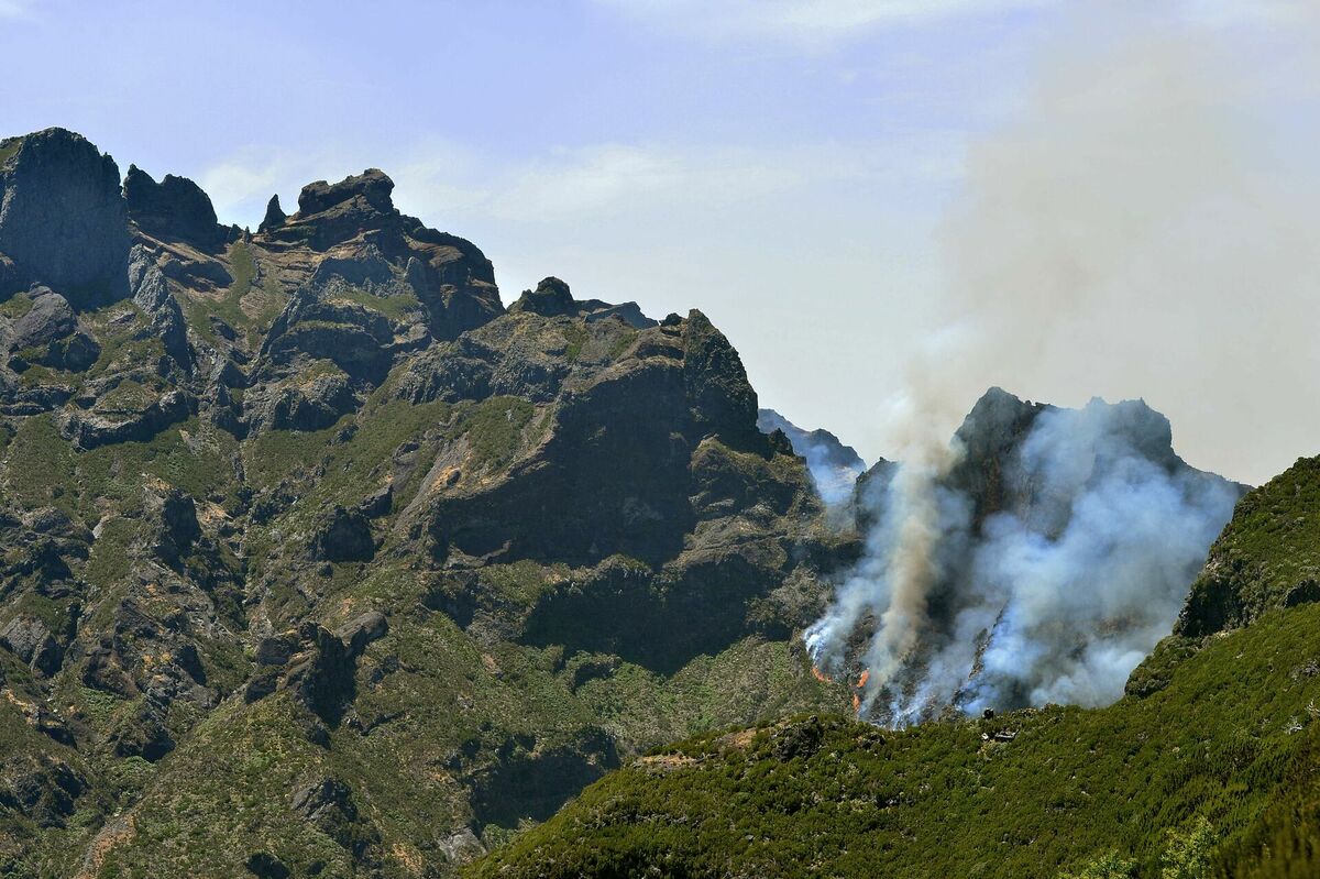 Ugunsgrēks Madeiras salā. Foto: Helder Santos / AFP