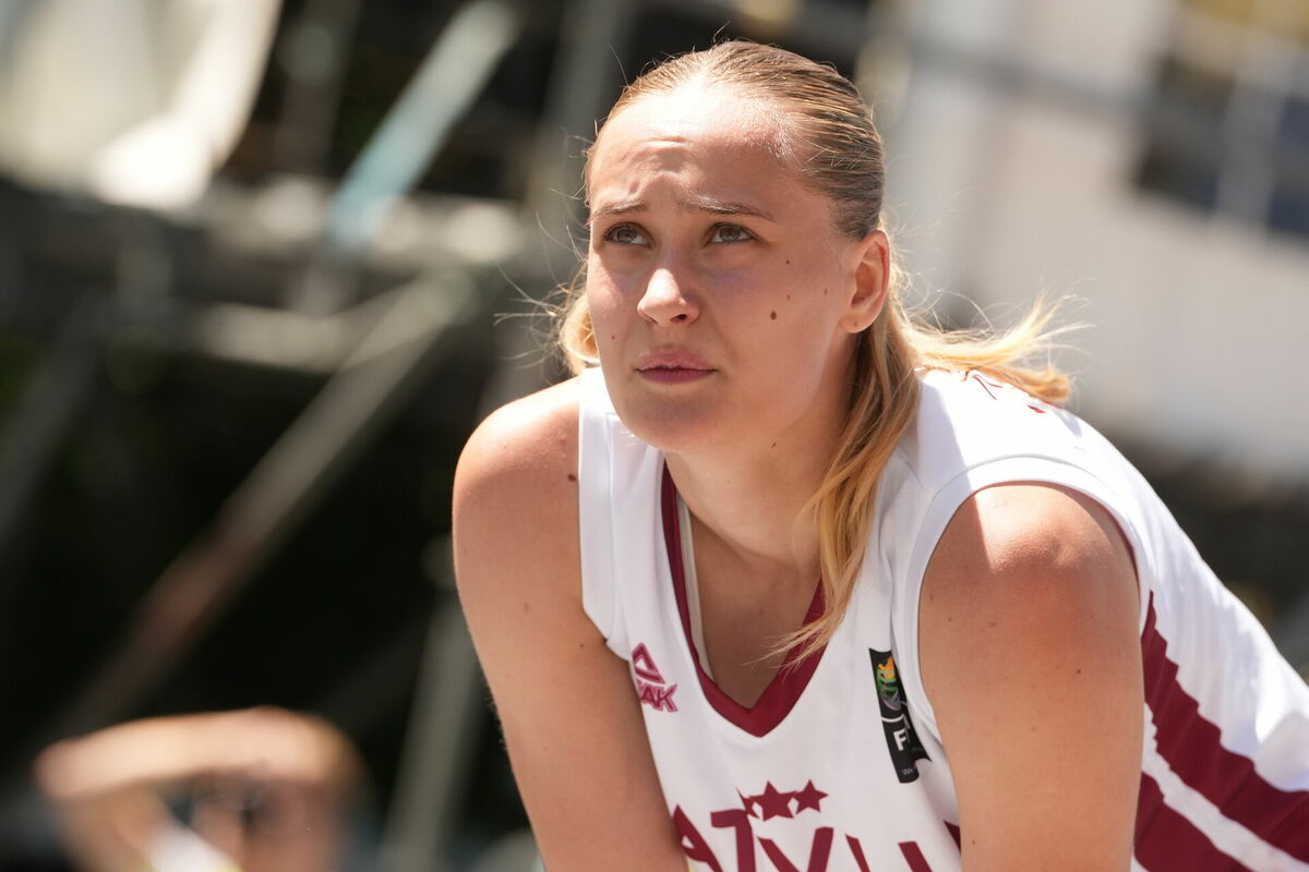 3x3 basketbola turnīra spēle. Foto: Edijs Pālens/LETA