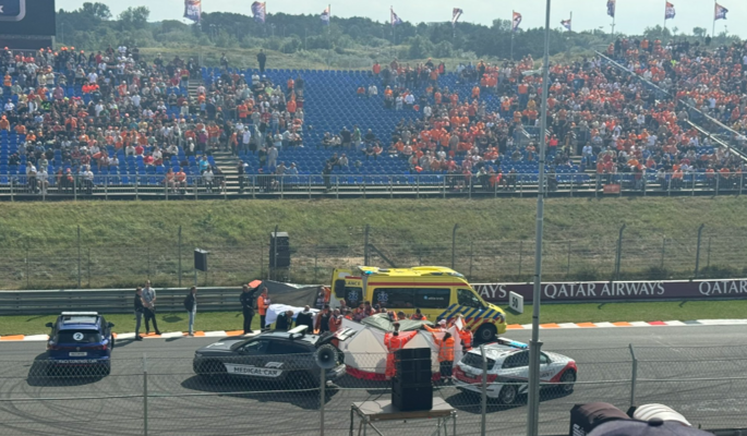 Negadījums F1 sacensībās. Foto: Ekrānšāviņš no video