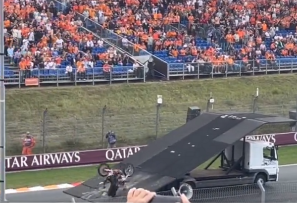 Negadījums F1 sacensībās. Foto: Ekrānšāviņš no video