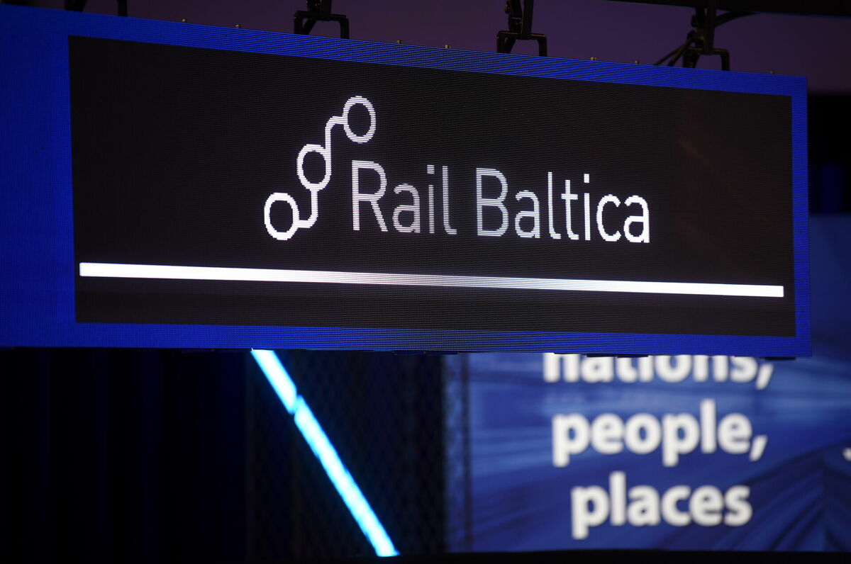 "Rail Baltica" logo. Foto: Zane Bitere/LETA