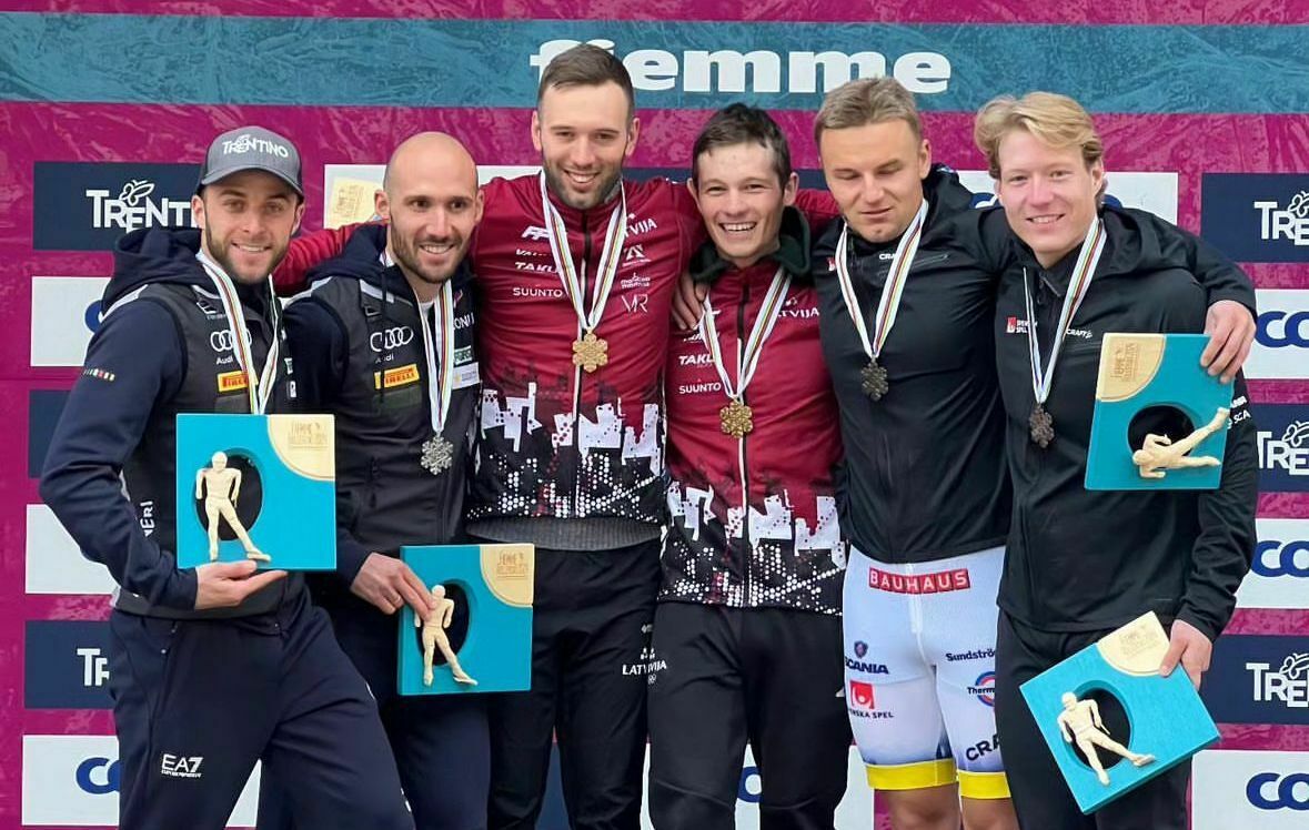 Vīgants un Kaparkalējs izcīna pasaules čempionu titulu rolllerslēpošanā komandu sprintā. Foto: "Instagram"