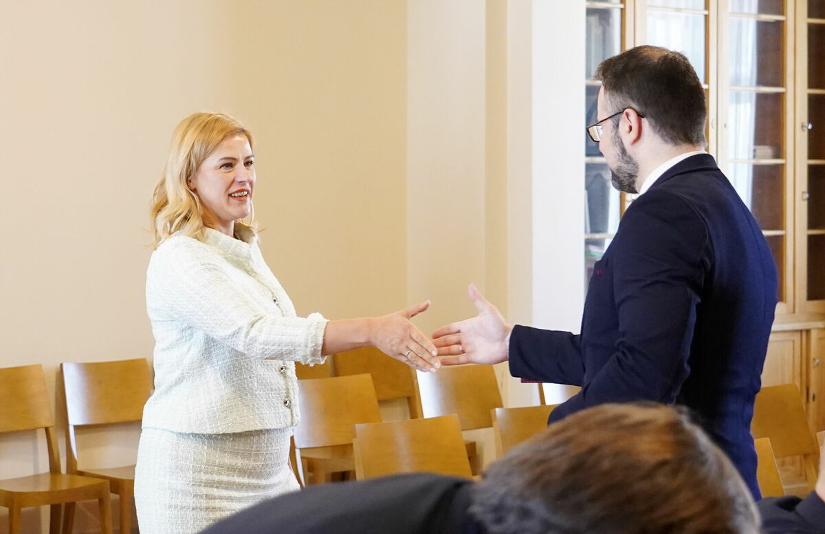 Evika Siliņa, Kaspars Briškens. Foto: Zane Bitere/LETA