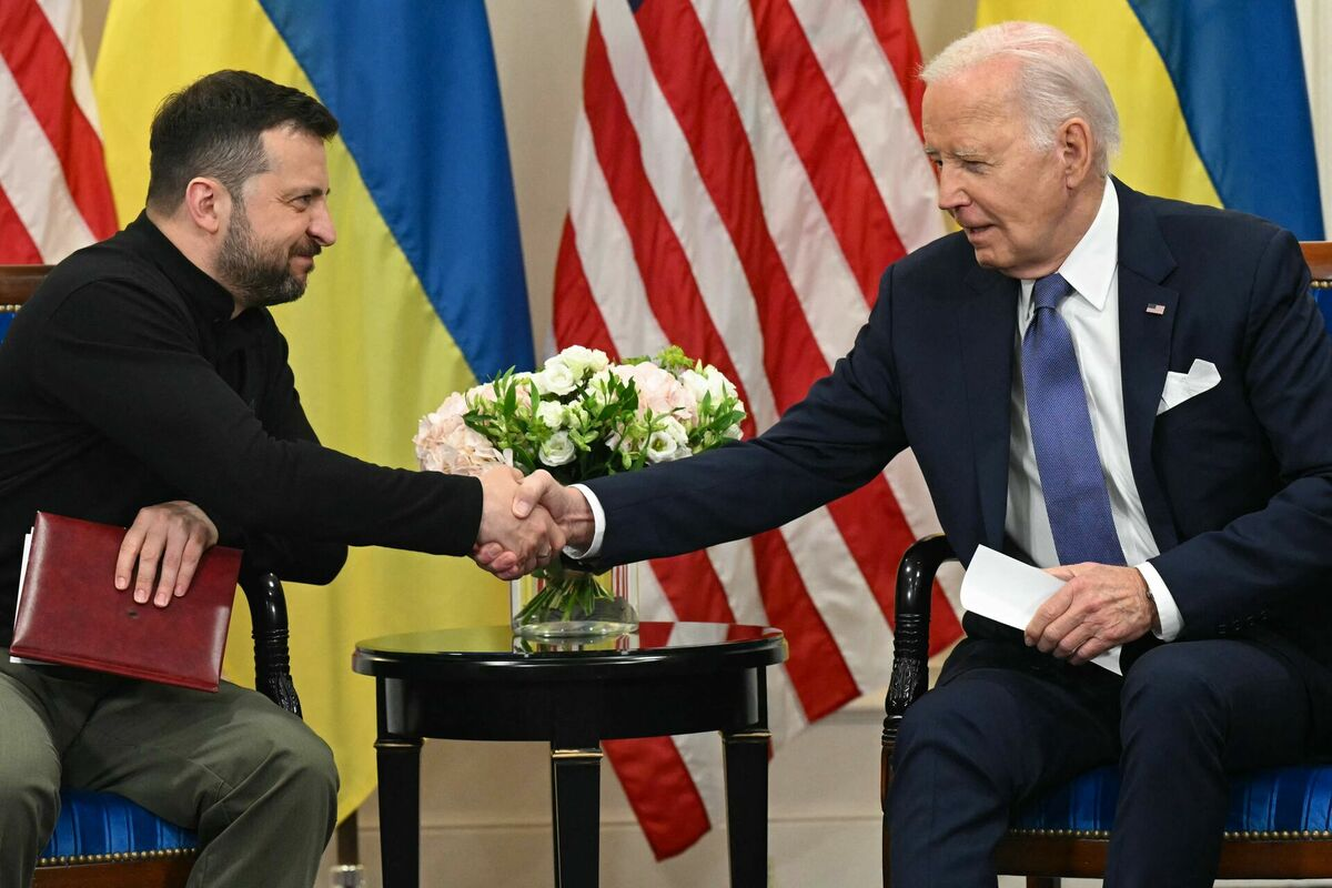 Volodimirs Zelenskis, Džo Baidens. Foto: scanpix/AFP