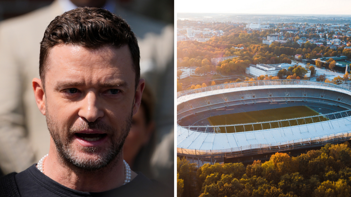 Džastins Timberleiks, kauņas stadions. Foto: scanpix/AP Photo/Pamela Smith/ publicitātes