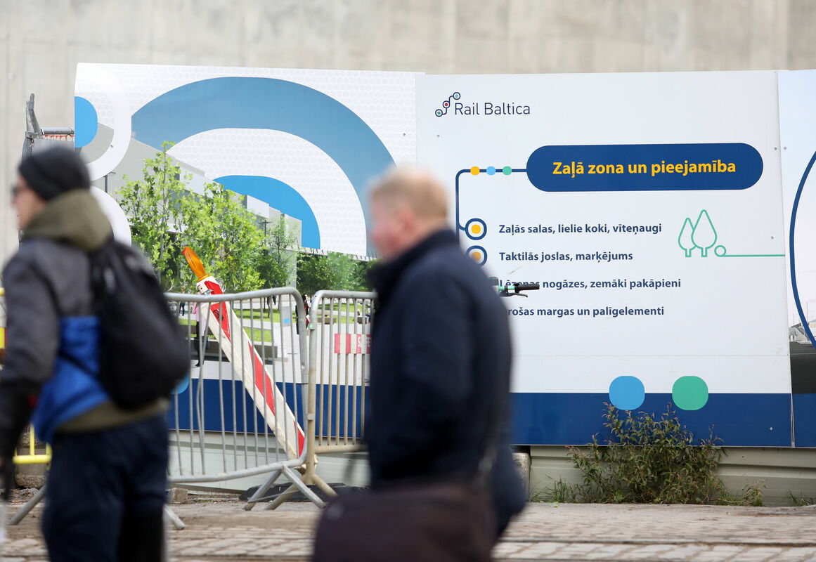 "Rail Baltica" būvniecības darbi. Foto: Paula Čurkste/LETA