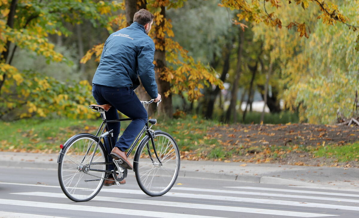 Velosipēdists. Foto: Evija Trifanova/LETA