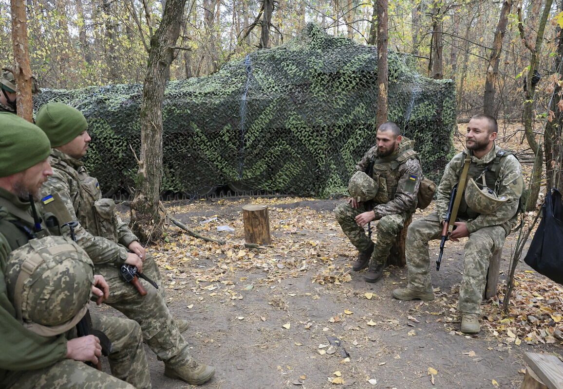 Ukrainas karavīri. Foto: .  EPA/SERGEY KOZLOV/Scanpix