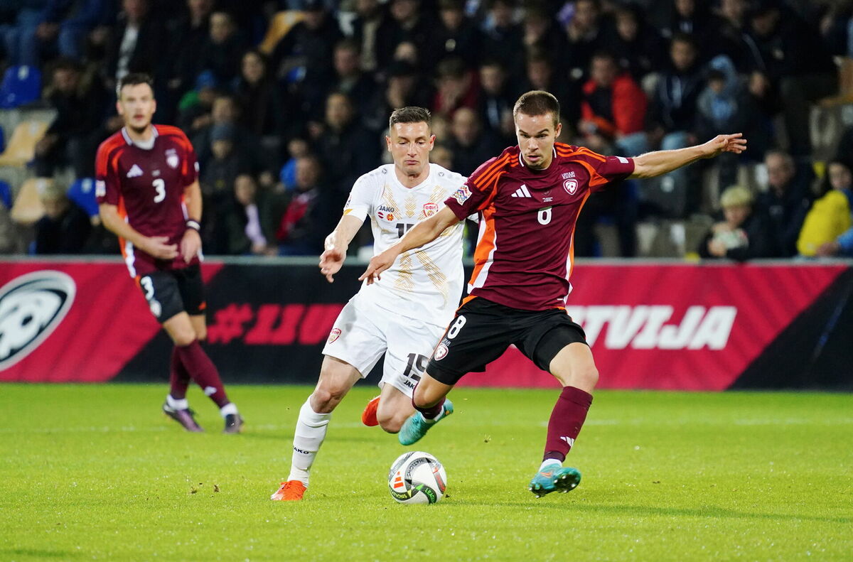 UEFA Nāciju līgas spēle futbolā starp Latviju un Ziemeļmaķedoniju "Skonto" stadionā. Foto: Paula Čurkste/LETA