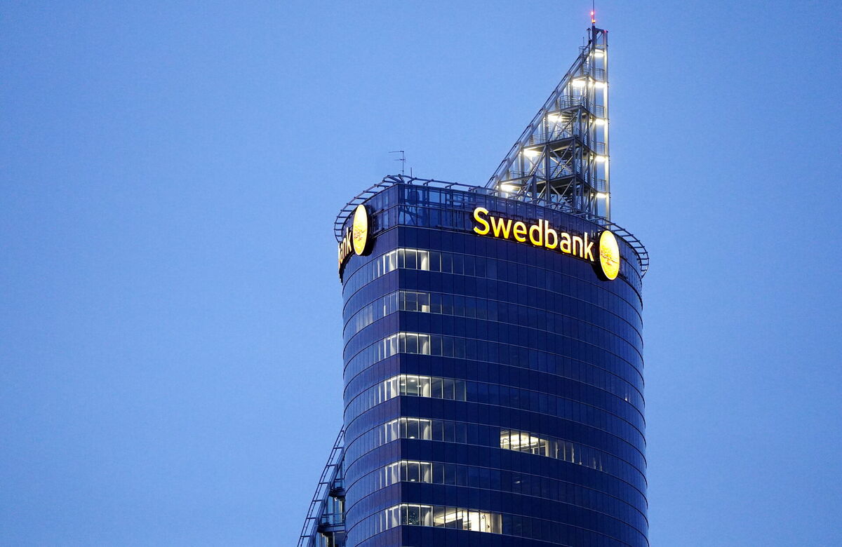 "Swedbank" administratīvā ēkā. Foto: Paula Čurkste/LETA