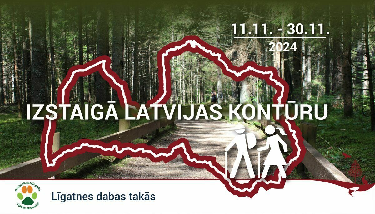 Līgatnes dabas takās līdz novembra beigām iespējams izstaigāt Latvijas kontūru. Foto:ligatnesdabastakas.lv