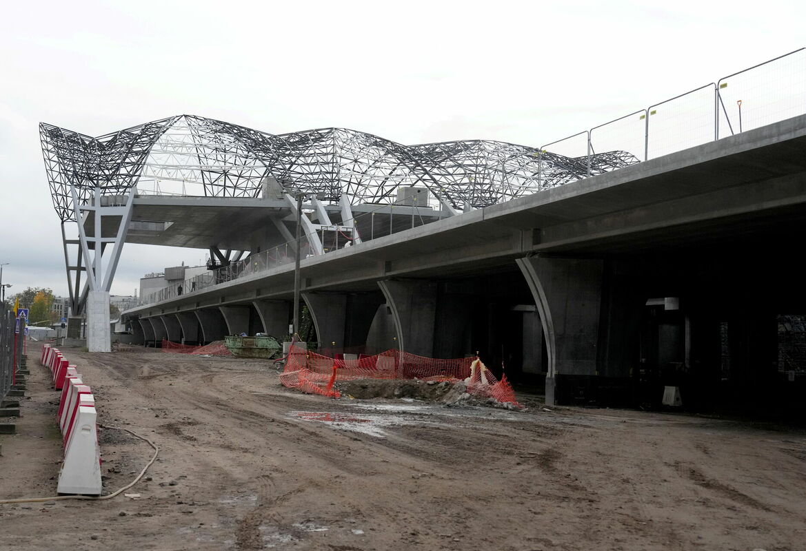 "Rail Baltica" centrālā mezgla būvlaukums Rīgas Centrālajā stacijā. Foto: Edijs Pālens/LETA