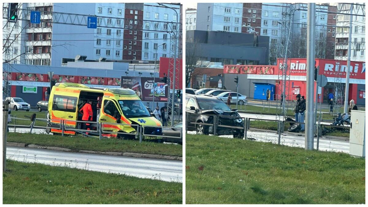 Gaišā dienas laikā Pļavniekos cietis NMPD transportlīdzeklis. Foto: "X"