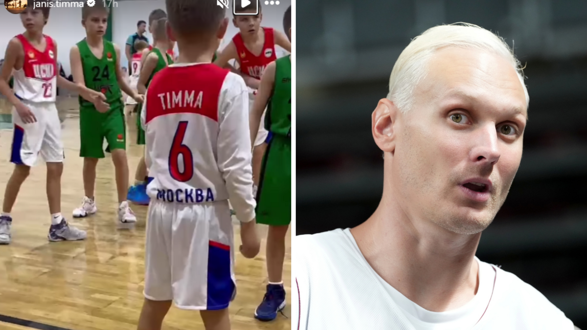 バスケットボール選手のヤニス・ティマも息子のクリスチャンをロシアに連れて行った