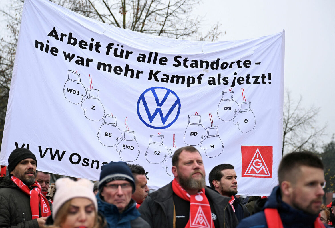 Volkswagen darbinieku streiks. Foto: scanpix/REUTERS/Teresa Kroeger