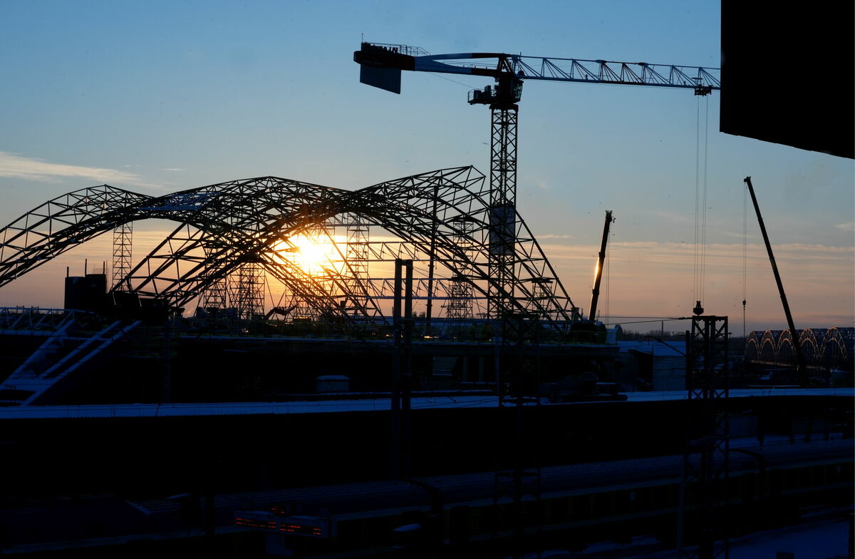 "Rail Baltica" Rīgas Centrālā mezgla būvlaukums. Foto: Evija Trifanova/LETA