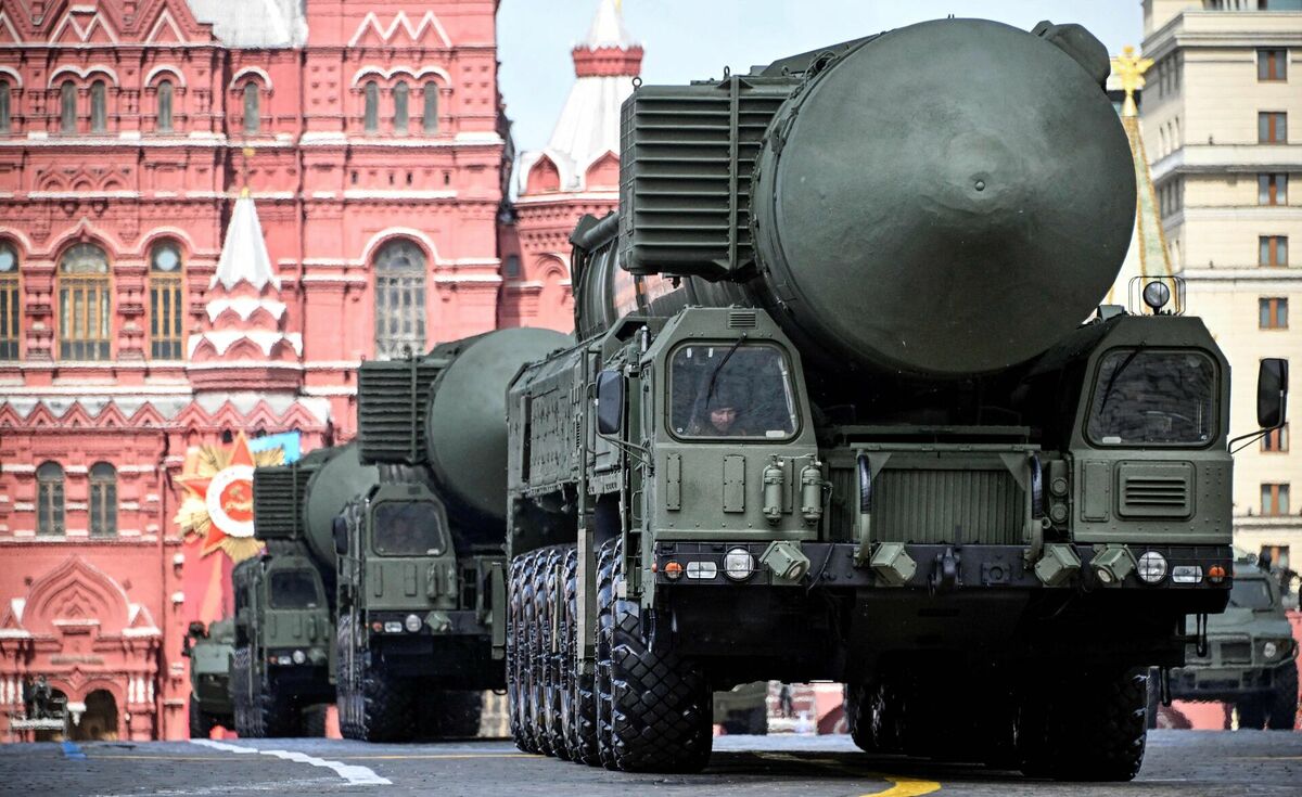 Krievijas starpkontinentālās ballistiskās raķetes. Foto: Alexander NEMENOV / AFP