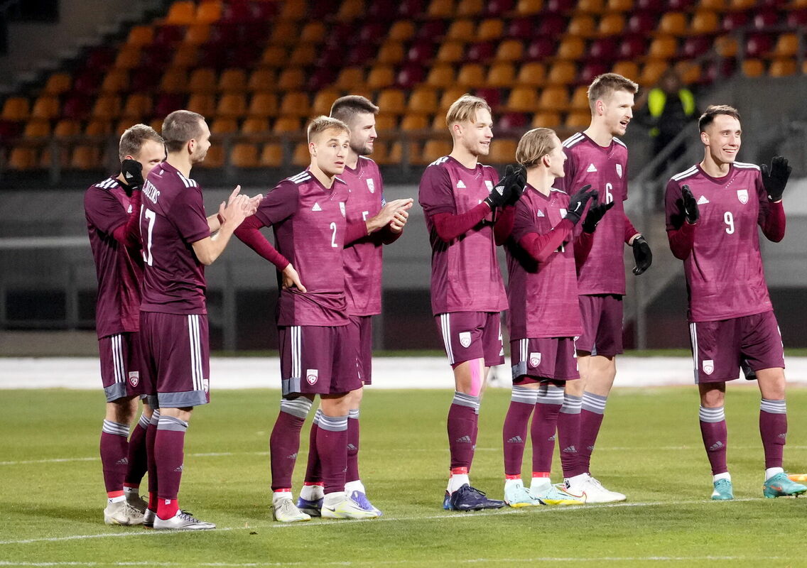 Latvijas futbola izlase. Foto: Zane Bitere/LETA