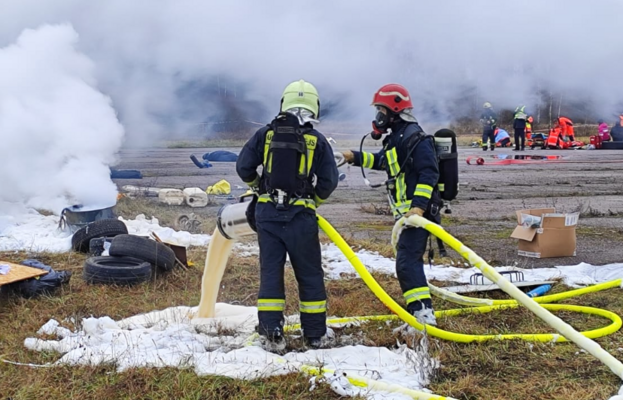 Glābšanas dienestu mācības. Foto: VUGD