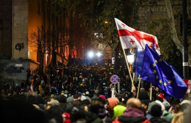 Protesti Gruzijā. Foto: scanpix/Giorgi ARJEVANIDZE / AFPo: sca