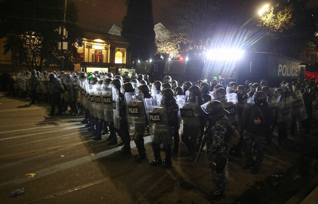 Protesti Gruzijā. Foto: scanpix/REUTERS/Irakli Gedenidze