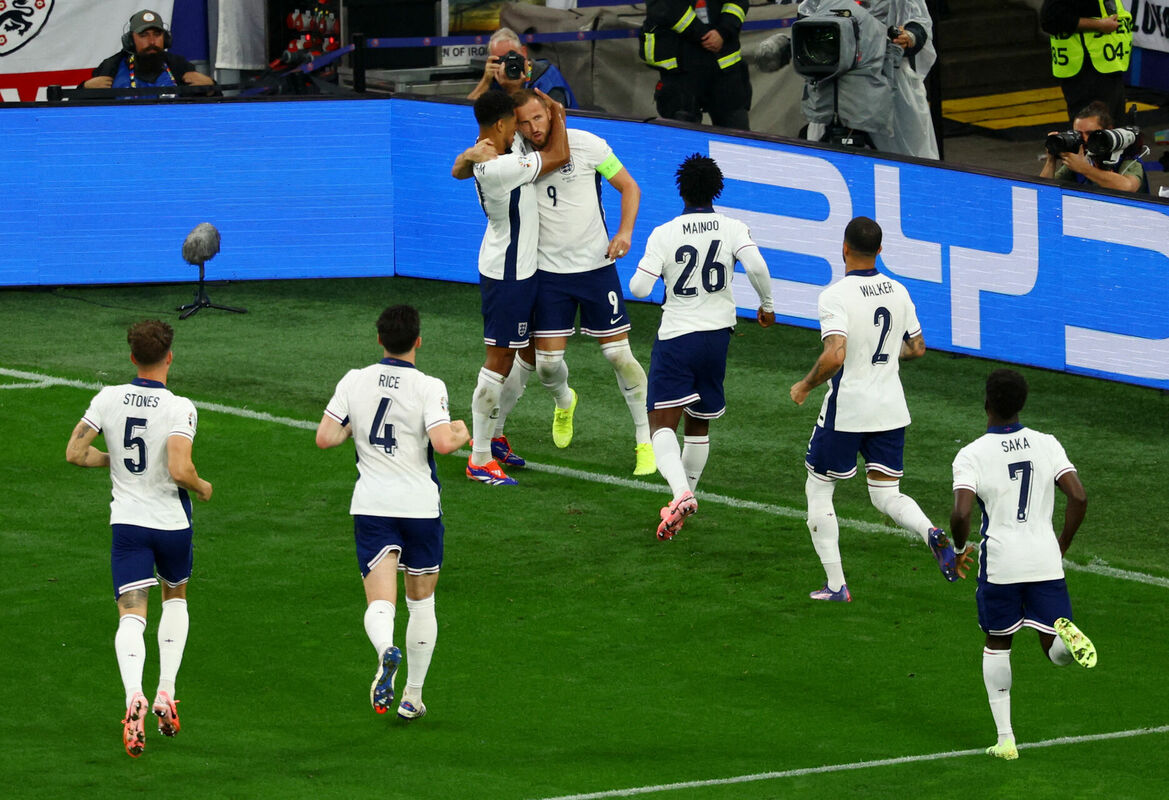 Anglijas futbola izlase. Foto: REUTERS/Thilo Schmuelgen/Scanpix