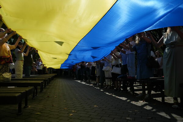 Atbalsta pasākums Ukrainai. Foto: Edijs Pālens/LETA