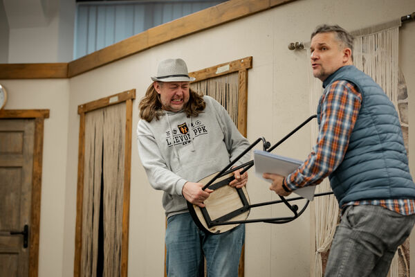 Attēli no izrādes mēģinājuma. Foto: Ieva Romaško