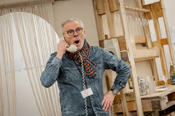 Attēli no izrādes mēģinājuma. Foto: Ieva Romaško