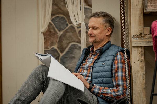 Attēli no izrādes mēģinājuma. Foto: Ieva Romaško