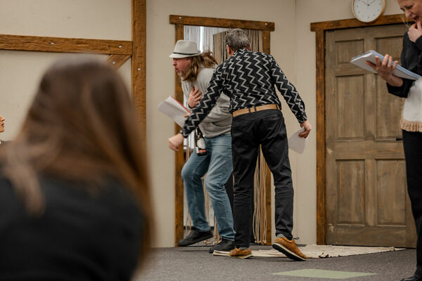 Attēli no izrādes mēģinājuma. Foto: Ieva Romaško