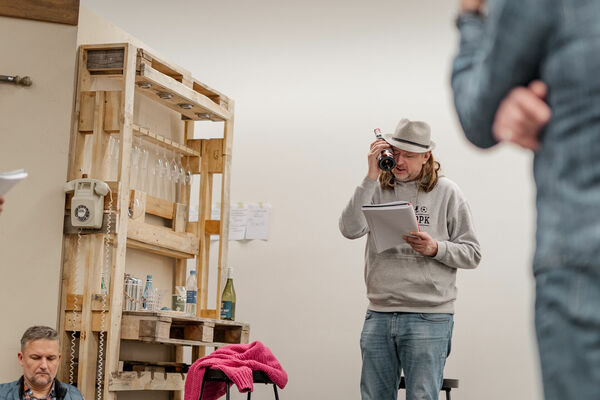 Attēli no izrādes mēģinājuma. Foto: Ieva Romaško