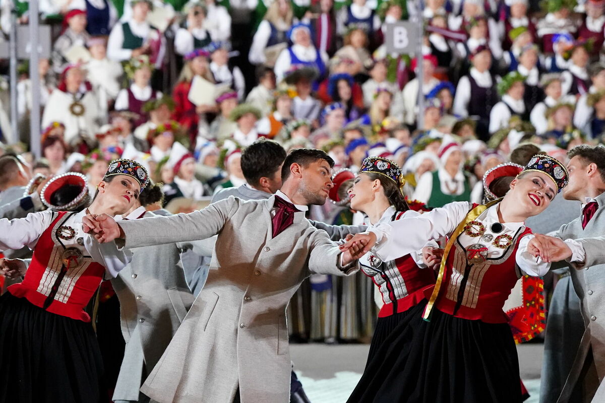 XXVII Vispārējo latviešu Dziesmu un XVII Deju svētku noslēguma koncerts. Foto: Evija Trifanova/LETA