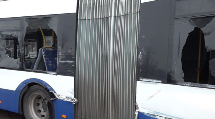 Tramvaja un trolejbusa avārija. Foto: 360 Ziņneši