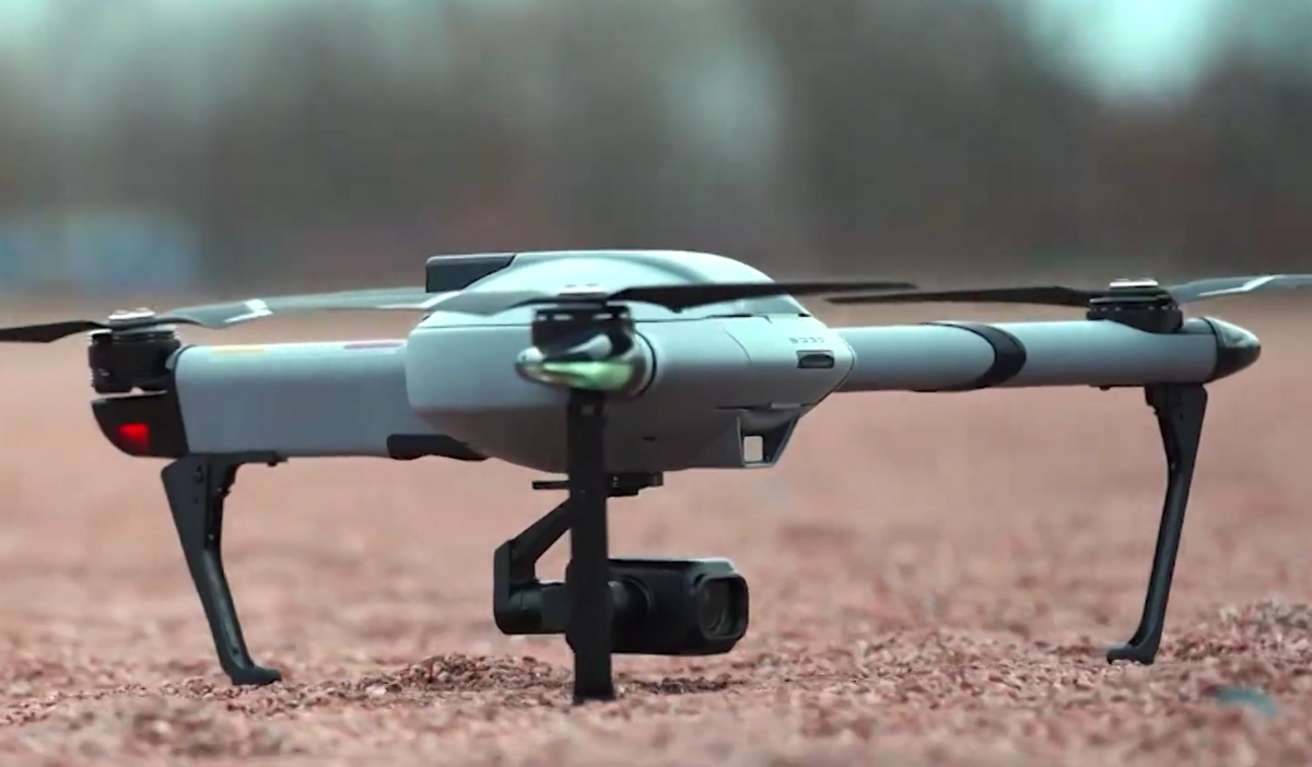 Drons. Foto: Ekrānšāviņš no "360 Ziņas" sižeta